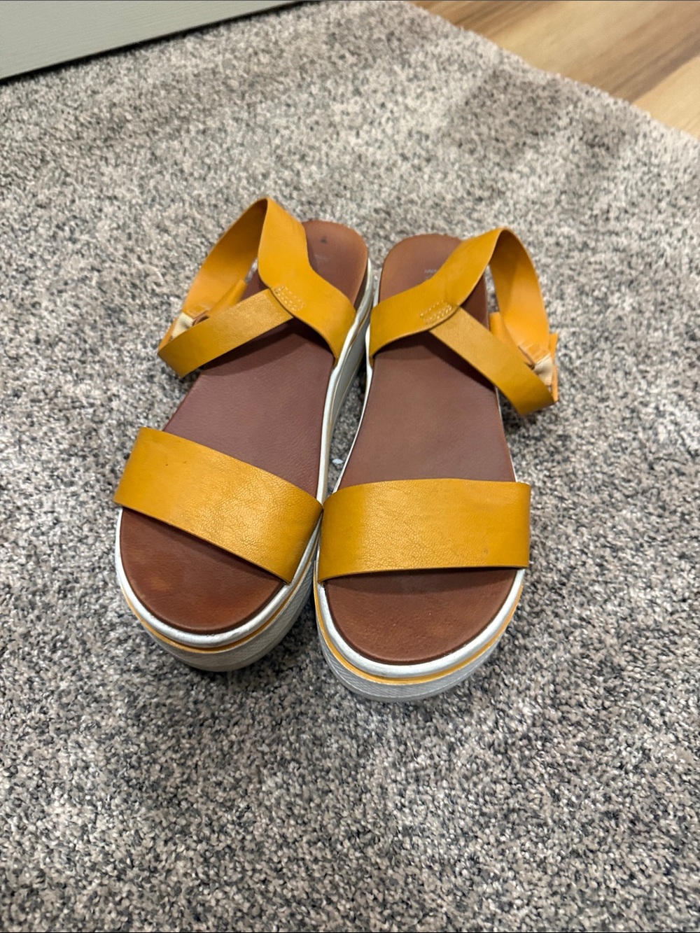 MIA Yellow Strappy Platform Sandals